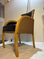 Lloyd Loom - Fauteuil - Bois, Cuir - deux fauteuils