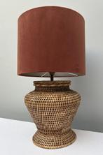 Tafellamp - Rattan, Textiel - Grote Luxe Tafellamp, Antiek en Kunst