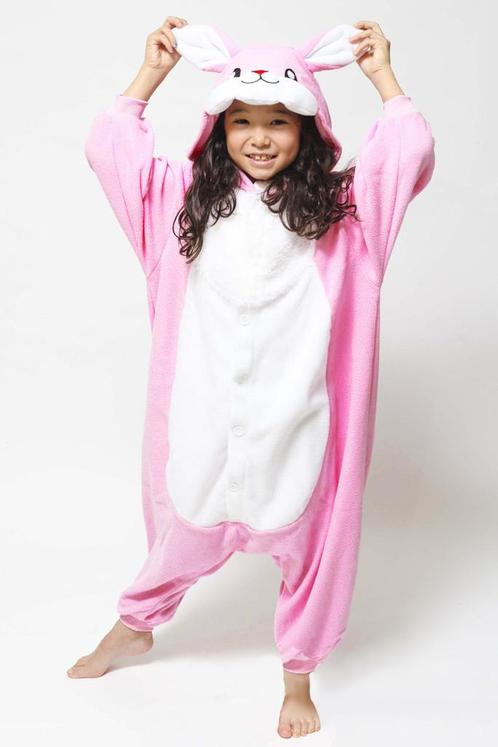 Onesie Roze Konijn Pakje 110-116 Konijnenpak Kostuum Haas Pa, Kinderen en Baby's, Carnavalskleding en Verkleedspullen, Meisje