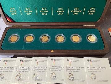 Lot 6 x 20 Euro goud duitser Wald 2010 bis 2015 Brd: beschikbaar voor biedingen