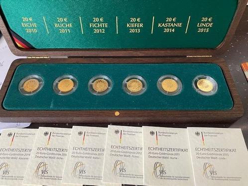 Lot 6 x 20 Euro goud duitser Wald 2010 bis 2015 Brd:, Postzegels en Munten, Munten en Bankbiljetten | Toebehoren, Verzenden