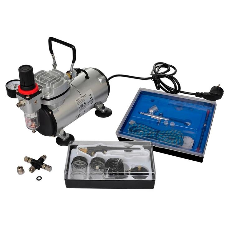 vidaXL Airbrush-compressorset met 2 pistolen, Bricolage & Construction, Outillage | Outillage à main, Envoi