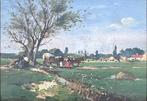 Gergely Pörge (1858-1930) - Gathering the hay at harvest, Antiquités & Art, Art | Peinture | Classique