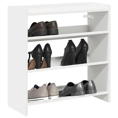 vidaXL Schoenenrek 60x25x62 cm bewerkt hout wit, Huis en Inrichting, Kasten | Schoenenkasten, Nieuw, Verzenden
