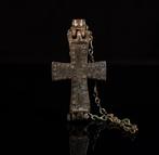 Byzantijns Reliekkruis (Enkolpion) met originele ketting –