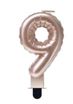 Kaars Folie Ballon Rose Goud 9 10cm, Nieuw, Verzenden