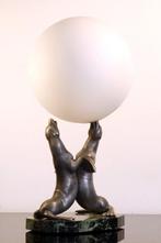 louis albert carvin - Lamp - Zinklegering, Marmer, Glas -, Antiek en Kunst