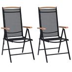 vidaXL Tuinstoelen inklapbaar 2 st aluminium en textileen, Jardin & Terrasse, Verzenden