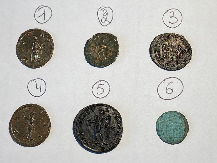 Romeinse Rijk Lot 6 munten (Folles, Antoniniani) (Zonder, Postzegels en Munten, Munten | Europa | Niet-Euromunten