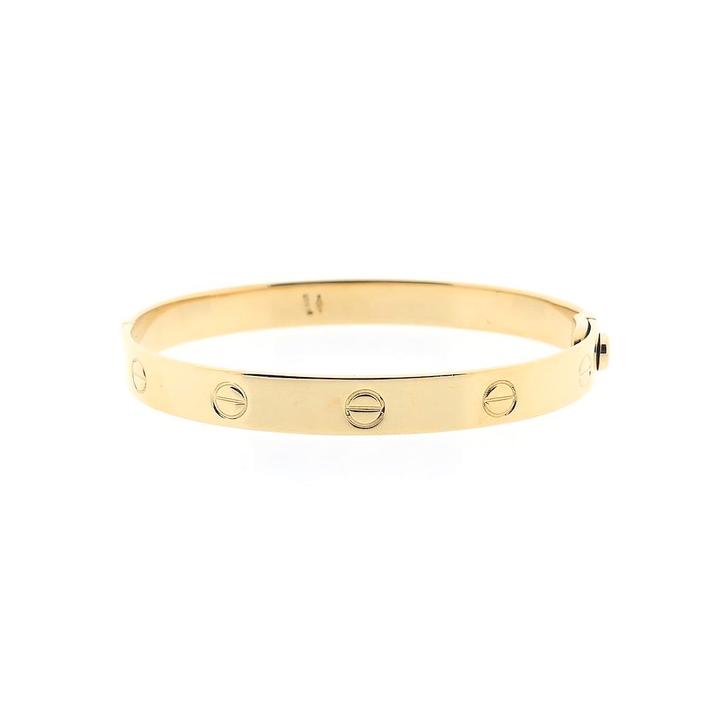 18 Krt. Gouden Love-armband; Cartier lookalike | Ø 54,5 mm, Handtassen en Accessoires, Armbanden, Overige kleuren, Gebruikt, Goud