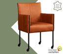 Leren eetkamerstoel More - Rancho Cognac (cognac) - Poten, Huis en Inrichting, Nieuw, Leer, Ophalen of Verzenden, Eén