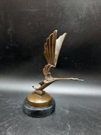 Beeld, Bronze Stork Car Mascot - 20.5 cm - brons, marmer, Antiek en Kunst