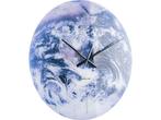 Wandklok Earth - Glas, Blauwe tonen - Ø60cm, Verzenden, Zo goed als nieuw