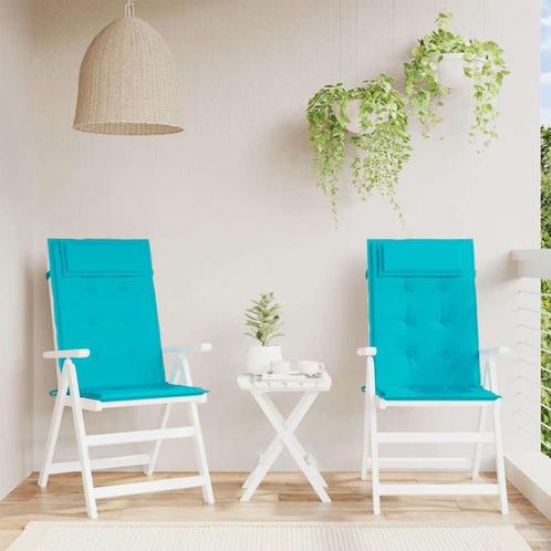 vidaXL Stoelkussens 2 st hoge rug oxford stof turquoise, Huis en Inrichting, Woonaccessoires | Kussens, Nieuw, Verzenden