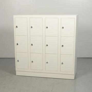 Lockerkast Officenow - Wit - 122 x 120 cm - 12 lockers