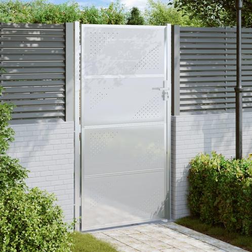 vidaXL Tuinpoort 100x200 cm roestvrij staal, Jardin & Terrasse, Portes de jardin, Envoi