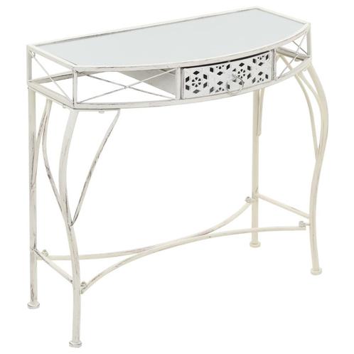 vidaXL Bijzettafel Franse stijl 82x39x76 cm metaal wit, Maison & Meubles, Tables | Tables d'appoint, Envoi