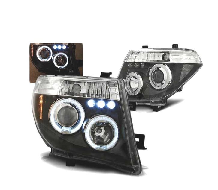 PHARES POUR NISSAN NAVARA D40 PATHFINDER 05-10 LED ANGEL EYE, Auto-onderdelen, Verlichting, Verzenden