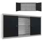 vidaXL Gereedschapskast voor aan de wand metaal grijs en, Doe-het-zelf en Bouw, Verzenden, Nieuw