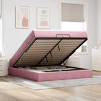 vidaXL Ottoman bed met matrassen 200x200cm fluweel roze, Verzenden, Nieuw