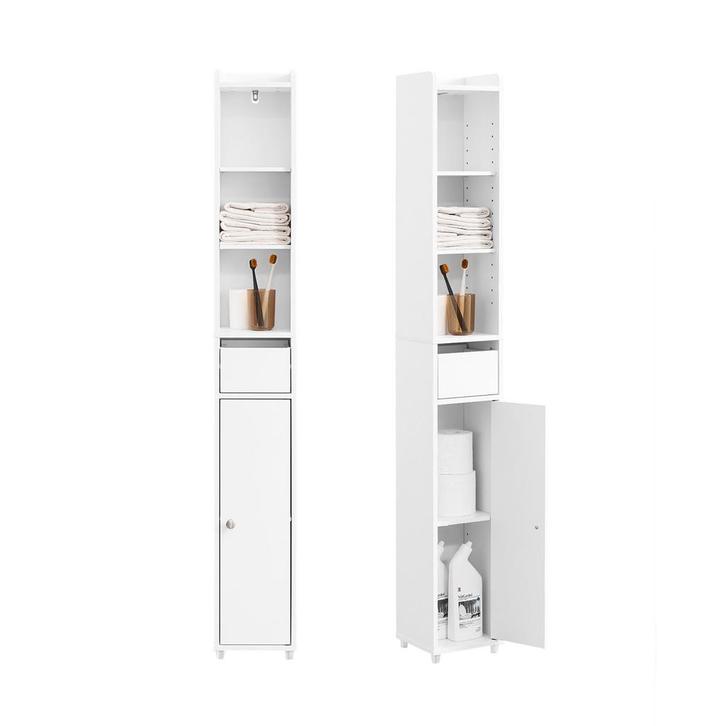 Tweedekans | SoBuy BZR34-K-W Smalle Badkamerkast met Lade en, Huis en Inrichting, Woonaccessoires | Spiegels, Ophalen of Verzenden