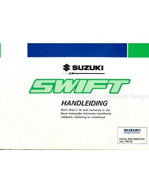 1994 SUZUKI SWIFT INSTRUCTIEBOEKJE NEDERLANDS, Auto diversen, Handleidingen en Instructieboekjes, Ophalen of Verzenden
