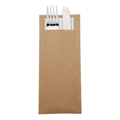 Bestekzakje | Incl. Servet | Papier | 500 Stuks | 195x57mm, Zakelijke goederen, Horeca | Keukenapparatuur, Nieuw in verpakking