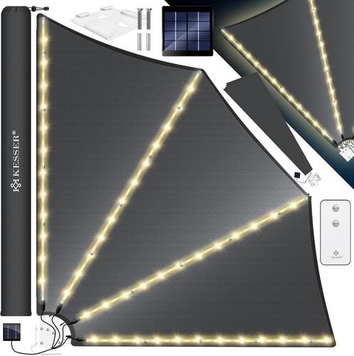 KESSER® opvouwbaar balkonscherm - LED - 140x140cm - Antracie, Tuin en Terras, Overige Tuin en Terras, Verzenden