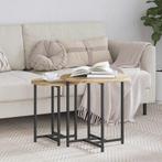 vidaXL Bijzettafelset 2 pcs Artisan Eik en Zwart 50 x 50 x, Verzenden, Nieuw