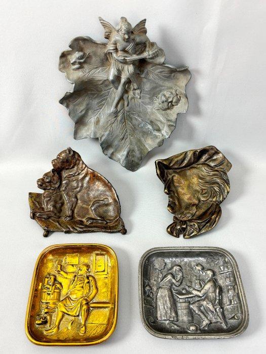 Schaal (5) - Brons, Tin, Messing - Vide poches, Antiquités & Art, Curiosités & Brocante