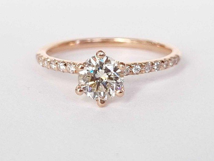 Verlovingsring - 14 karaat Roségoud - 0.82ct. tw. Diamant, Handtassen en Accessoires, Antieke sieraden