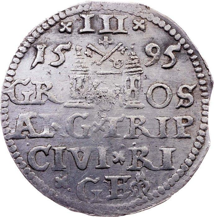 Polen, Hertogdom Livonië, Riga. Sigismund III Vasa. Trojak, Timbres & Monnaies, Monnaies | Europe | Monnaies non-euro