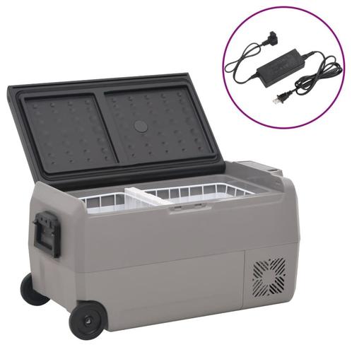 vidaXL Koelbox met wielen en adapter 50 L PP en PE zwart en, Elektronische apparatuur, Koelkasten en IJskasten, Nieuw, Verzenden