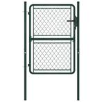 vidaXL Poort 100x125 cm staal groen, Tuin en Terras, Verzenden, Nieuw