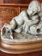 Cabinri - Beeld, Spelende putti - 27 cm - Gips