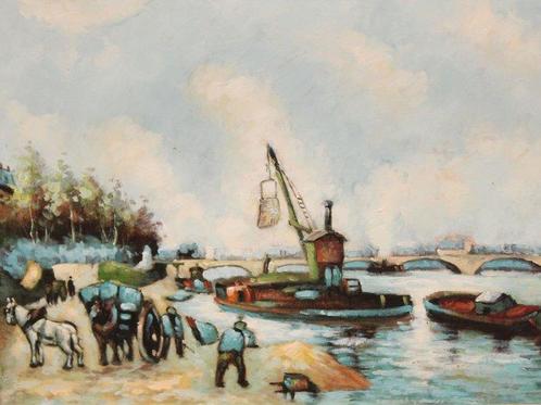 European school (XX), After Cézanne - La Seine à Bercy, Antiek en Kunst, Kunst | Schilderijen | Klassiek