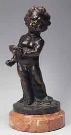 Franz Iffland (1862-1935) - sculptuur, Boos jongetje - 18 cm, Antiek en Kunst