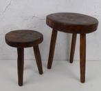 Tabouret - Bois - 2 pièces pour la traite du lait