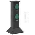 vidaXL Tuinstopcontact kolom 4-wegs 16x16x39,5 cm zwart en, Doe-het-zelf en Bouw, Elektriciteit en Kabels, Verzenden, Nieuw