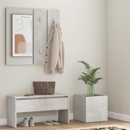 vidaXL Garderobe set bewerkt hout betongrijs, Huis en Inrichting, Overige Huis en Inrichting, Nieuw, Verzenden