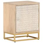 vidaXL Nachtkastje 40x30x50 cm massief mangohout en ijzer, Huis en Inrichting, Kasten | Overige, Verzenden, Nieuw