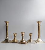 Kandelaar (5) - Messing - 5 vintage kandelaars, Antiek en Kunst