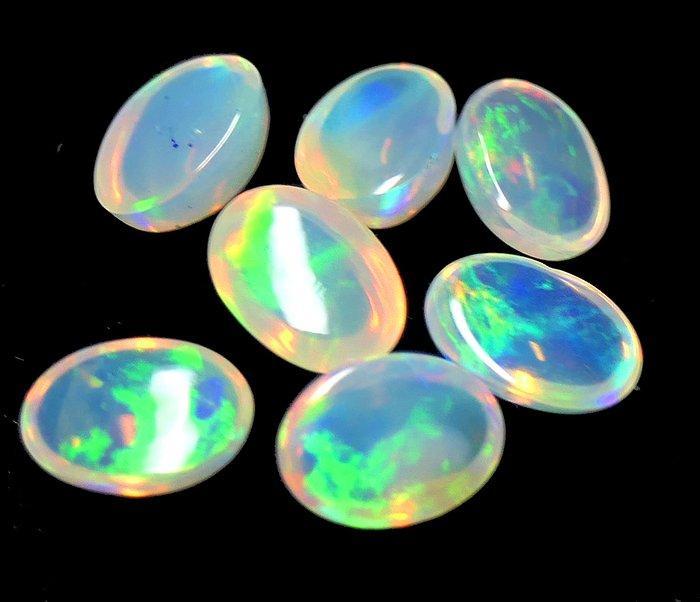 Prachtige opalen 100% natuurlijk Cabochon- 0.73 g - (7), Collections, Minéraux & Fossiles