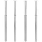vidaXL Tafelpoten telescopisch 4 st 710-1100 mm geborsteld, Huis en Inrichting, Verzenden, Nieuw