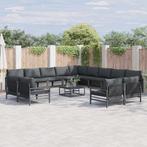 vidaXL Tuinbank Set Antraciet Staal, Tuin en Terras, Verzenden, Nieuw