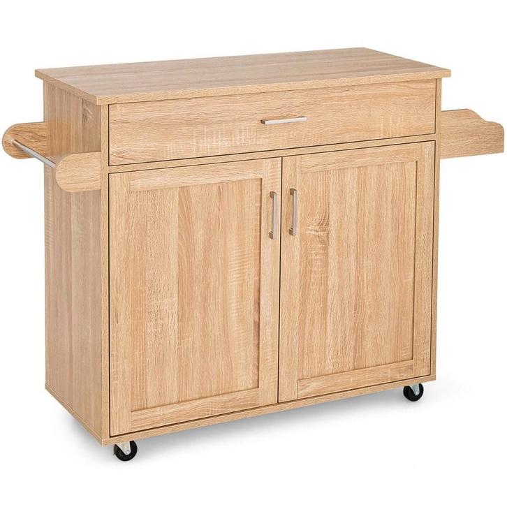 2eChoix | Coast Mobile Kitchen Trolley - Bois - 116 x 40 x, Huis en Inrichting, Keuken | Keukenbenodigdheden, Ophalen of Verzenden