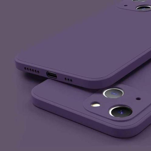 iPhone 14 Square Silicone Hoesje - Zachte Matte Case Liquid, Télécoms, Téléphonie mobile | Housses, Coques & Façades | Apple iPhone