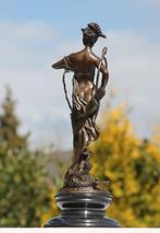 hunting diana - Beeld, hunting diana - 48 cm - brons marmer