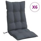Tuinkussens Hoge Rug Antraciet - 6 stuks | Tweede Kansje, Tuin en Terras, Tuinmeubel-accessoires, Verzenden, Nieuw