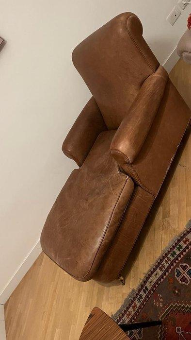 Fauteuil - Chaise longue - Leder, Hout - Baxter fauteuil, Antiek en Kunst, Curiosa en Brocante